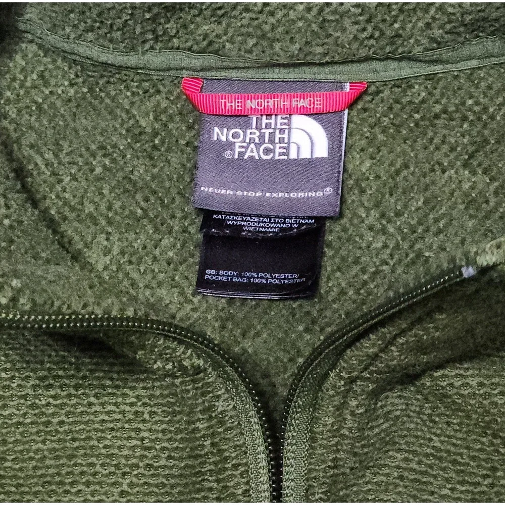 The North Face Mens TKA 200 Full Zip Fleece Jacket Green C865 Large
